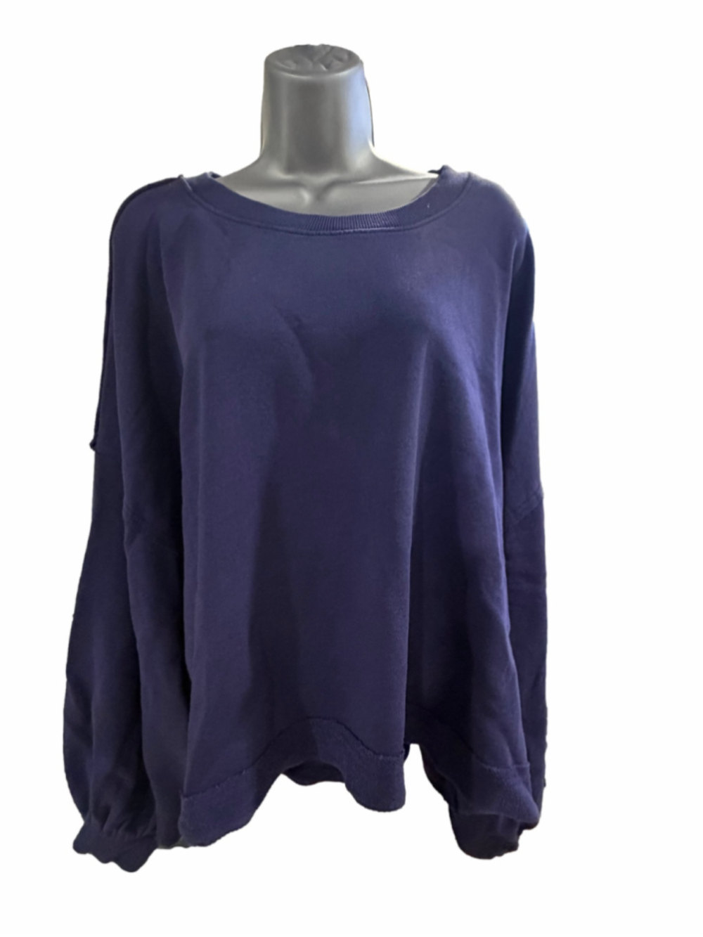 NWOT Free People Easy Street Crop Pullover Navy Large